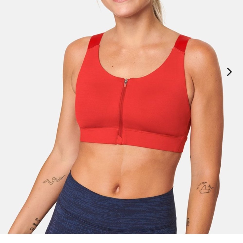 Outdoor Voices Zip Scarlet Sports Bra